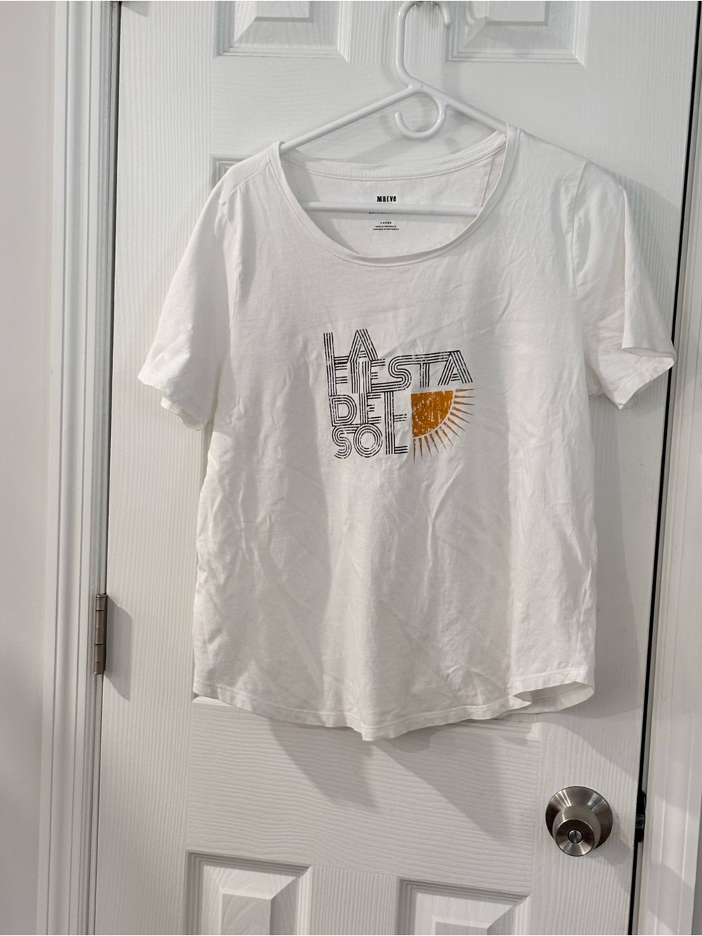 ☀️🍋Anthropologie White 'La Fiesta Del Sol' Short Sleeve Tee - Picture 2 of 10